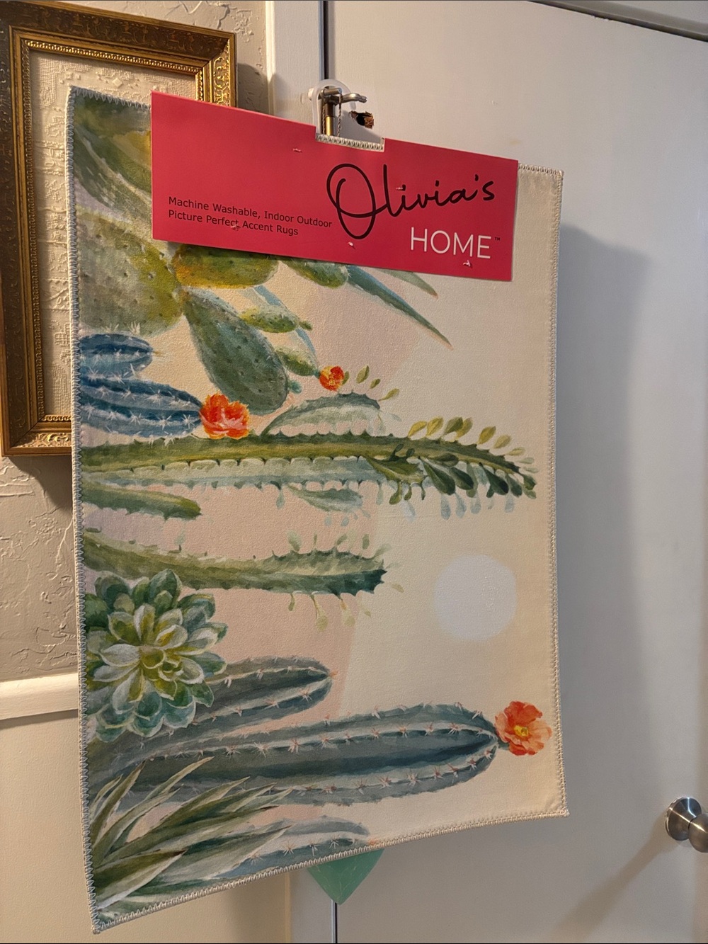 Green Cactus Tapestry Accent